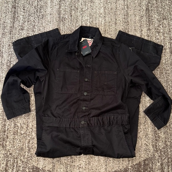 LEVI’S WESTERN JUMPSUIT REVOLVE NWT MED COVERALL ROMPER NWT BLACK FESTIVAL BOHO - Picture 8 of 12